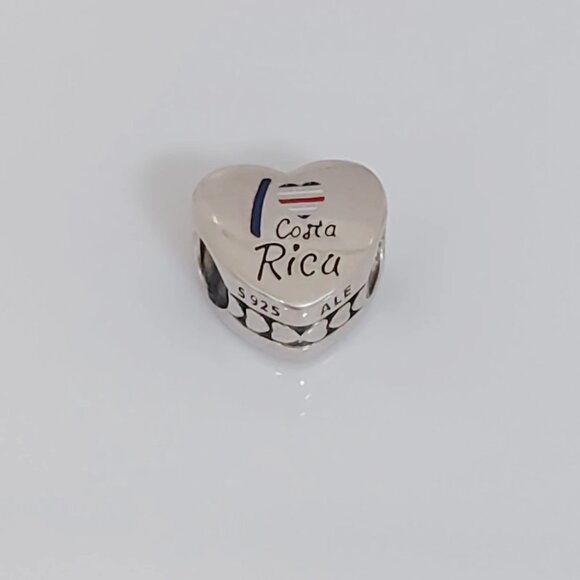 Pandora I Love Costa Rica Charm Heart Bead Pendant S925 Silver with box - Picture 5 of 6